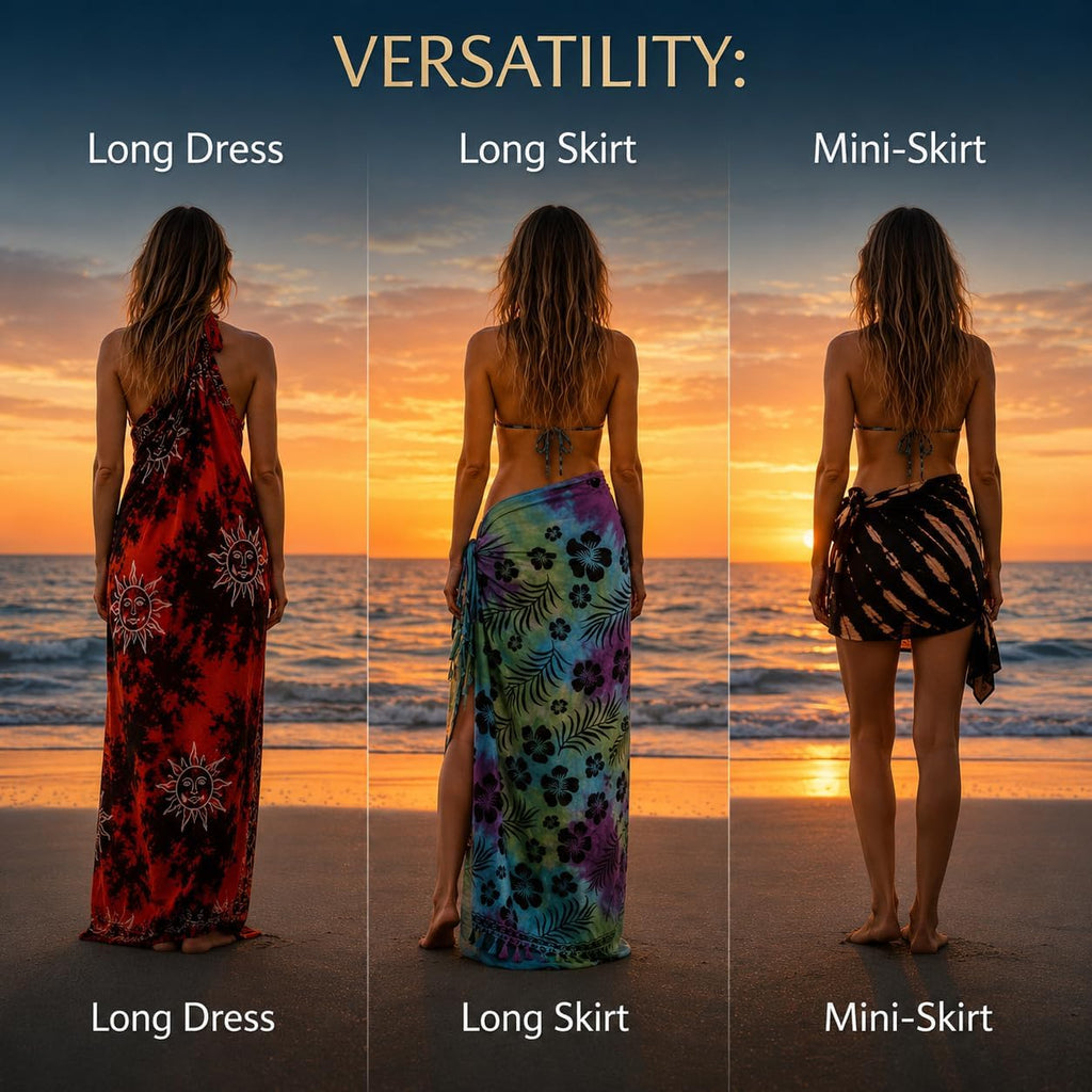 Sarong Bathing Suit Cover up for Women – Long Pareo Beach Wraps, Swimsuit Coverup Skirt, Stylish Bikini Cover Up