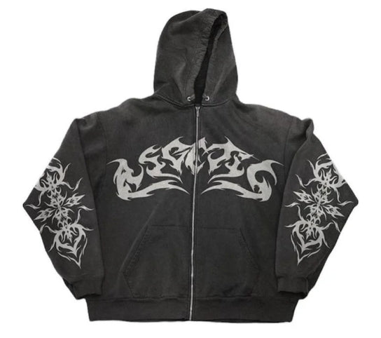 Gothic Y2K Zip Hoodie